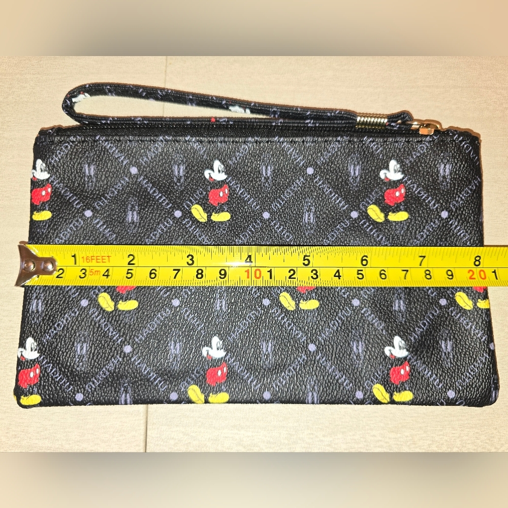 Black Zipper Wristlet Pouch with Mickey Mouse Design, Brand New - Picture 5 of 5